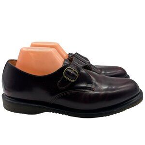 Dr. Martens Lorne Leather Monk Strap Shoes Women’s Sz US 10 UK 8 Burgundy